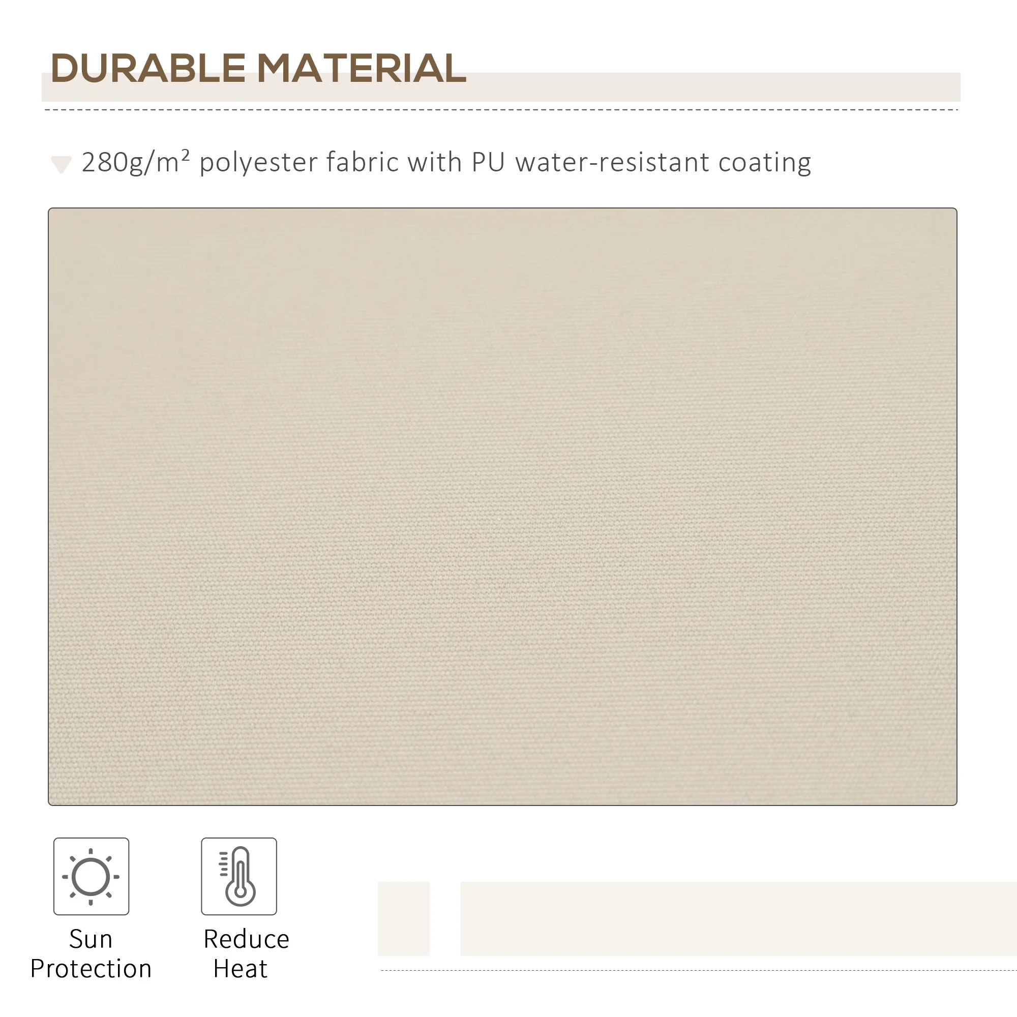 12 x 8 Terrassenmarkise, ausziehbarer Sonnenschutz mit Handkurbel für Terrass... – Bild 3