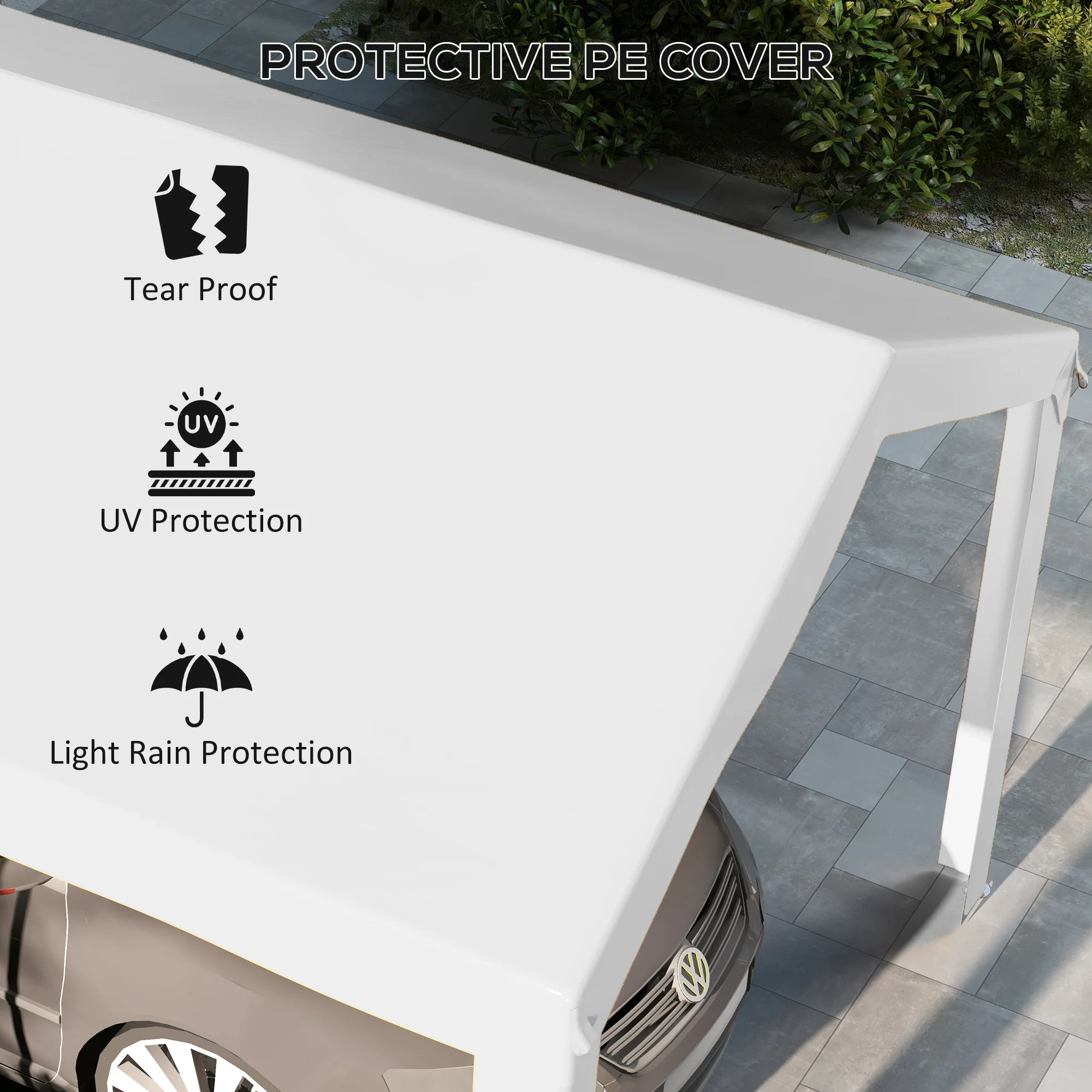 10 x 6m Carport Roof, UV-Resistant Replacement, White, Fits 84C-378V00 & 8... – Image 2