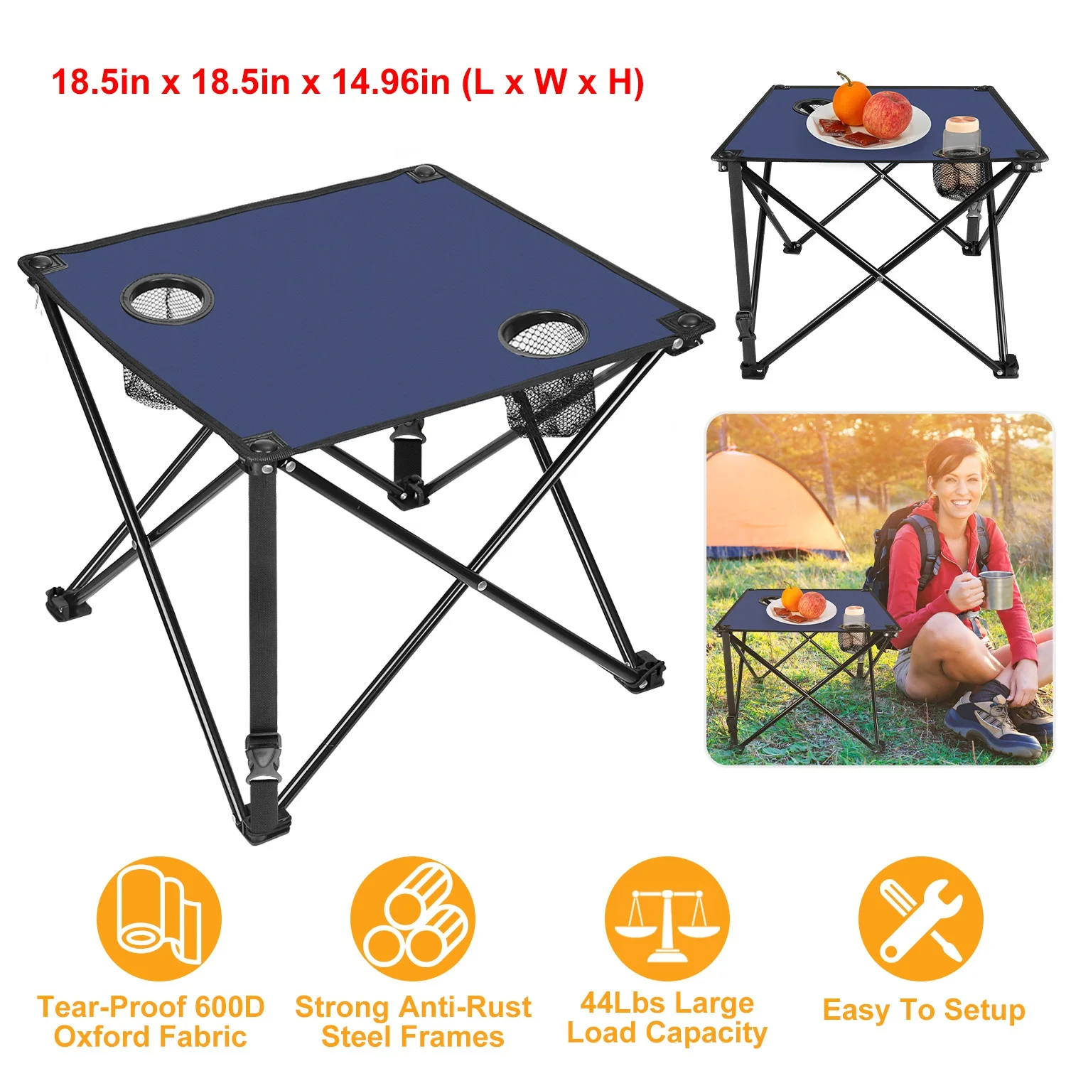 1-2 Stück faltbarer Campingtisch, tragbarer Picknicktisch, leichter Reisetisc... – Bild 5