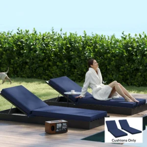 2-teilige Terrassenstuhlkissen mit Rückenlehne, Ersatzkissen für Outdoor-Loun...