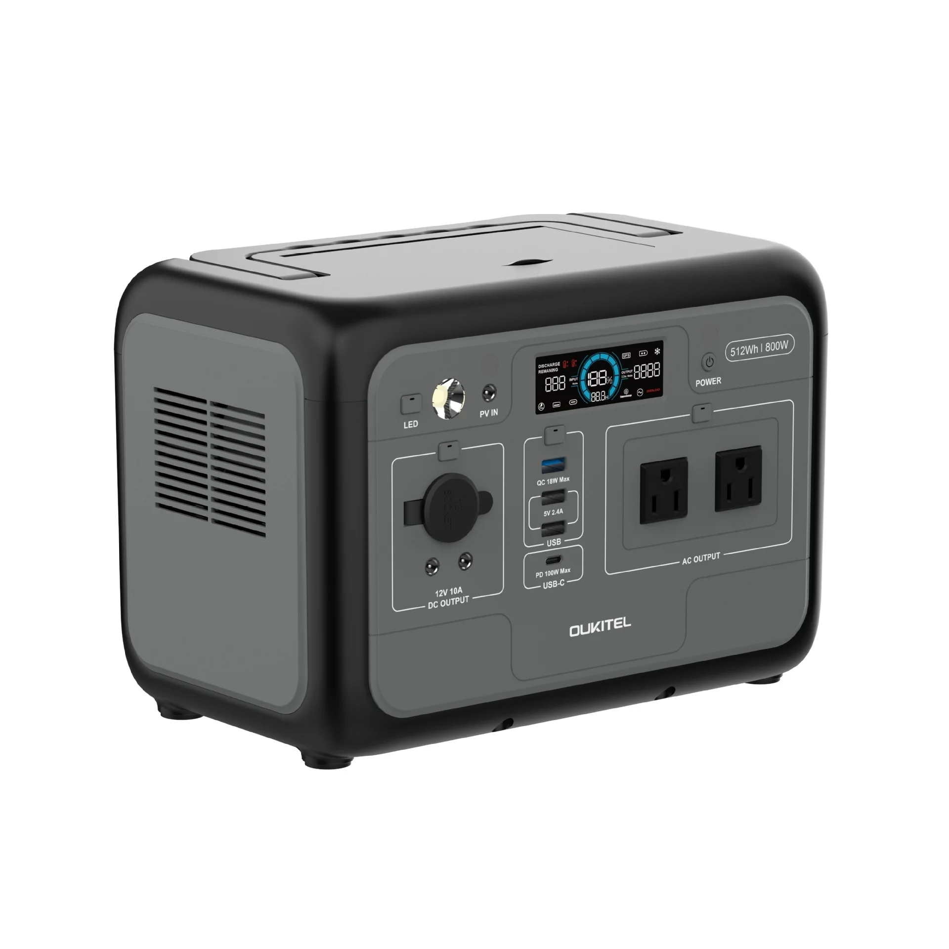 512 Wh Outdoor Powerstation 800 W Tragbarer Energiespeicher für Camping