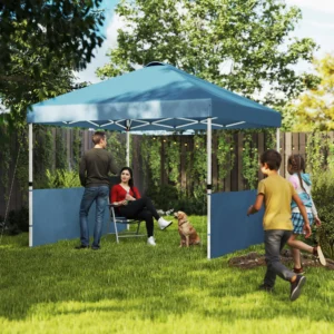 10 x 10 Pop-Up-Pavillon mit 2 Seitenwänden, UV50+, Sonnenschutz, Rolltasche, ...