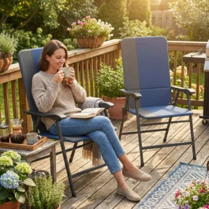 CampGlut 2er-Set klappbare Terrassenstühle für Camping und Outdoor.