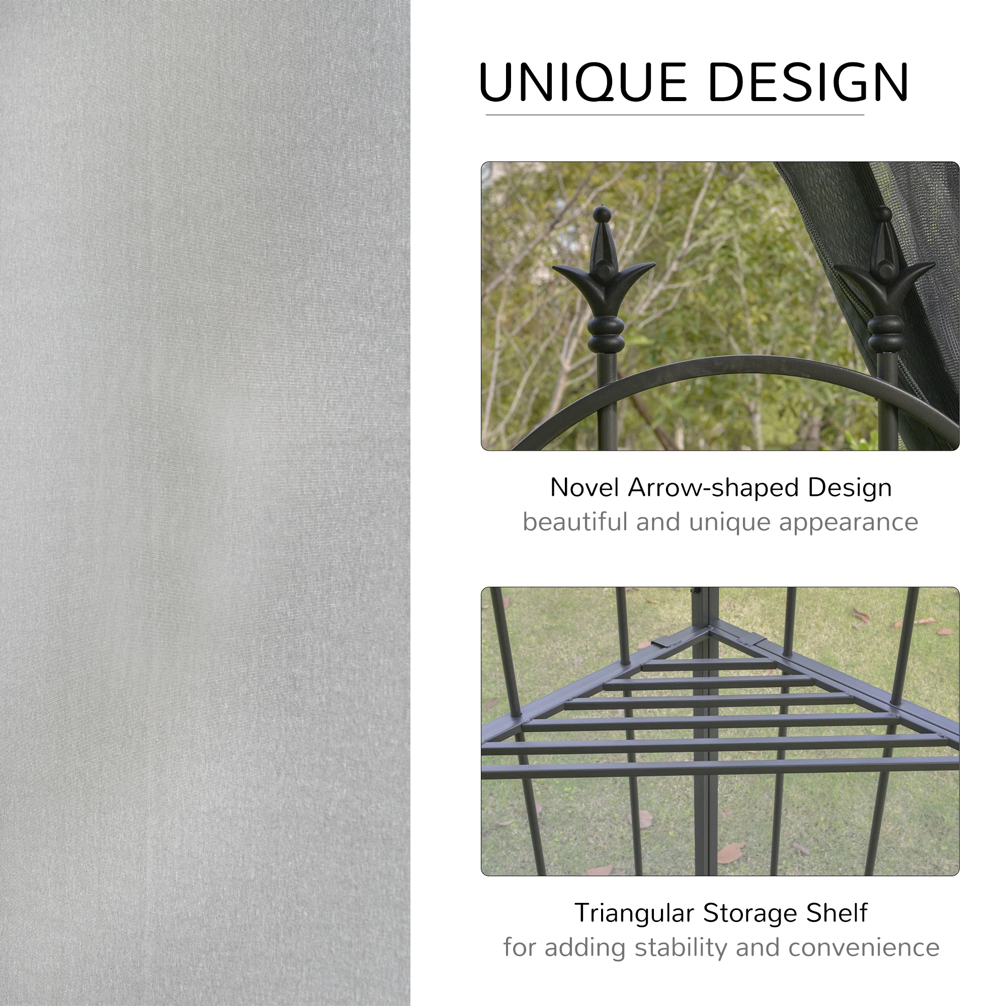 118" x 118" Steel Pavilion for Patio with Removable Mosquito Nets, Ab... - Imagen 5