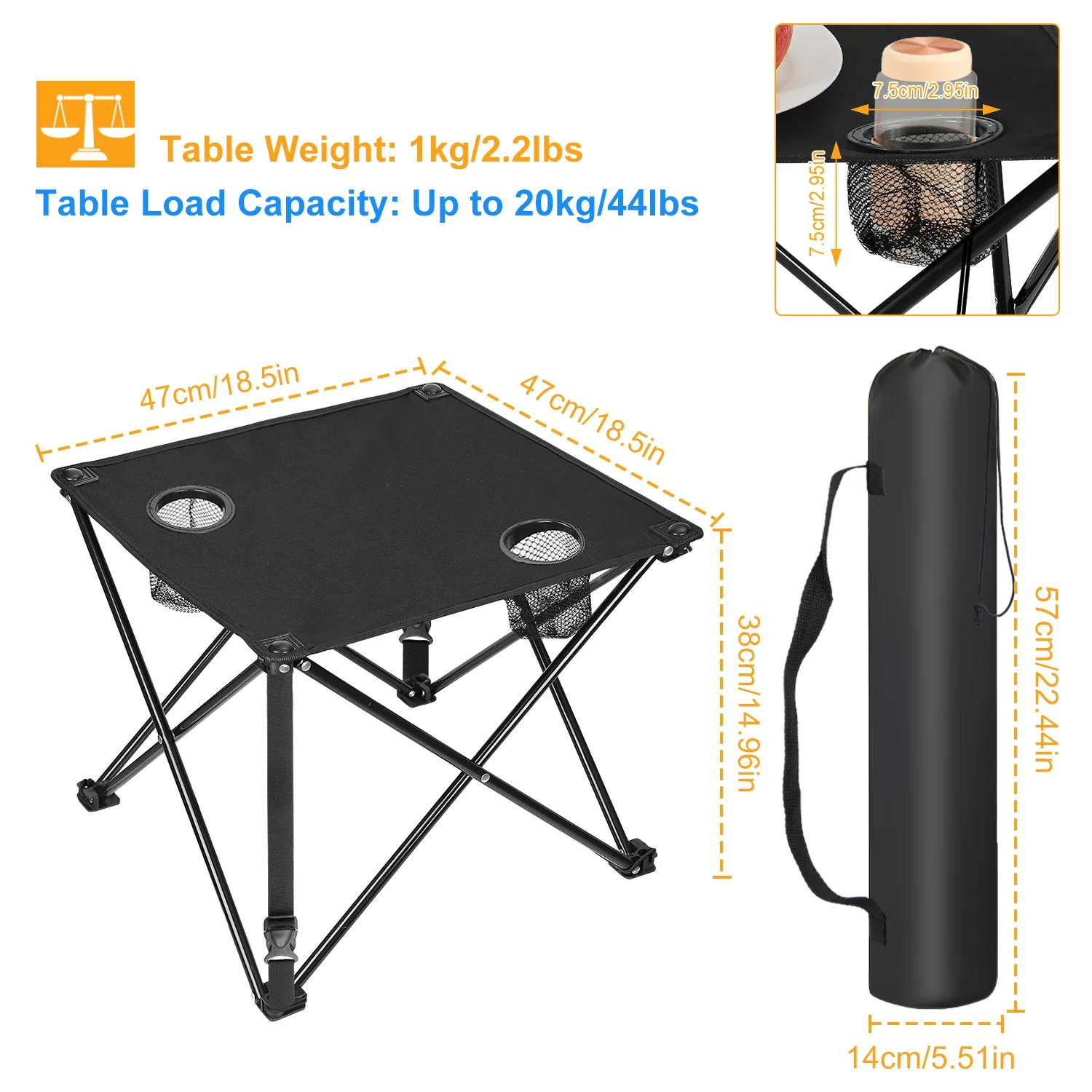 1-2 Stück faltbarer Campingtisch, tragbarer Picknicktisch, leichter Reisetisc... – Bild 10
