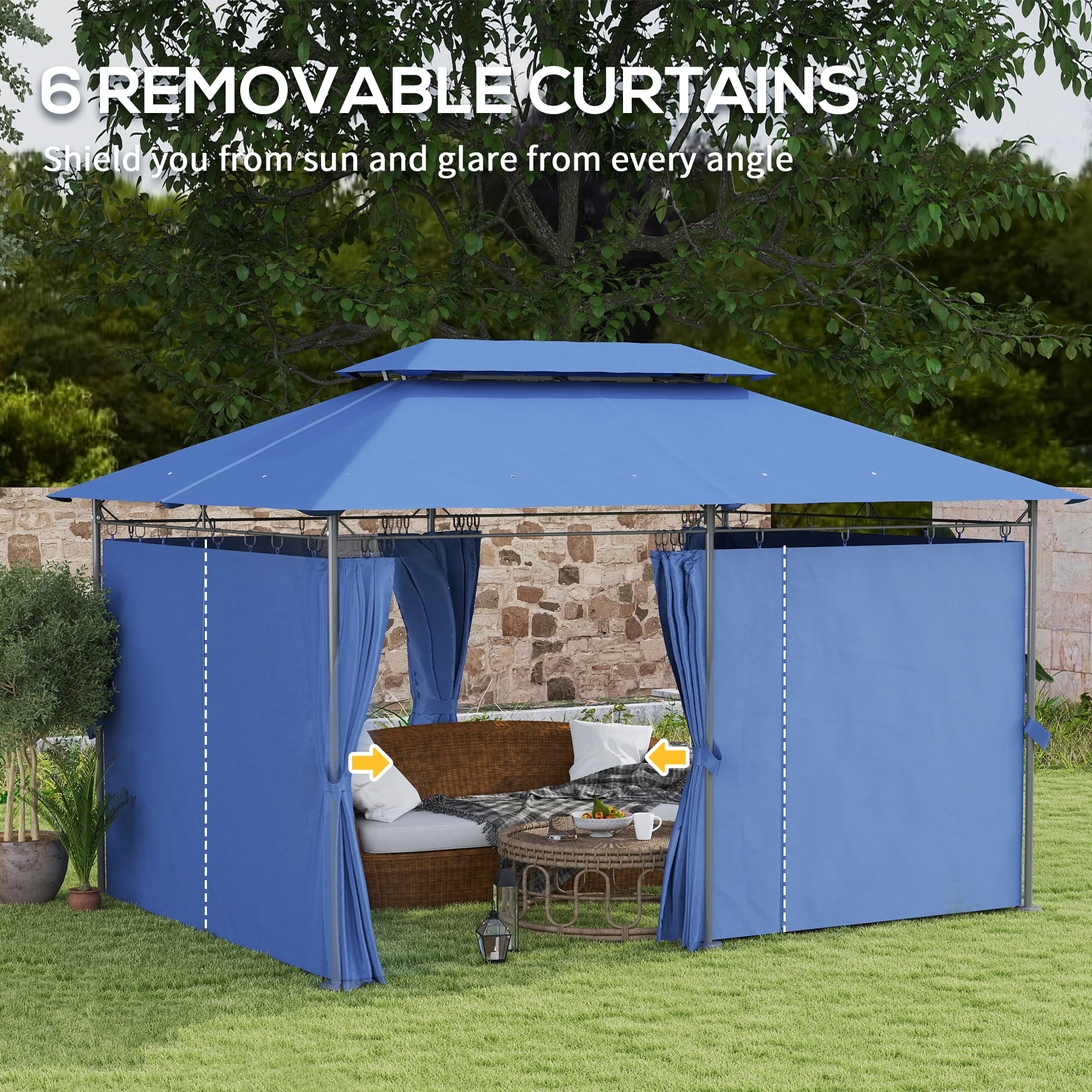Gazebo de patio à double toit 10 x 13 - Imagen 8