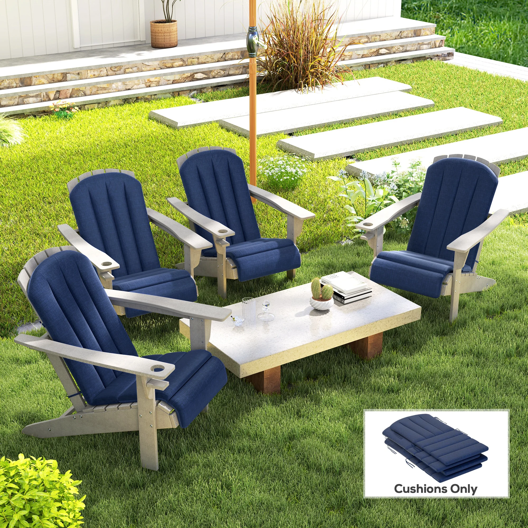 Set of 4 Outdoor Chair Cushions – Bild 6