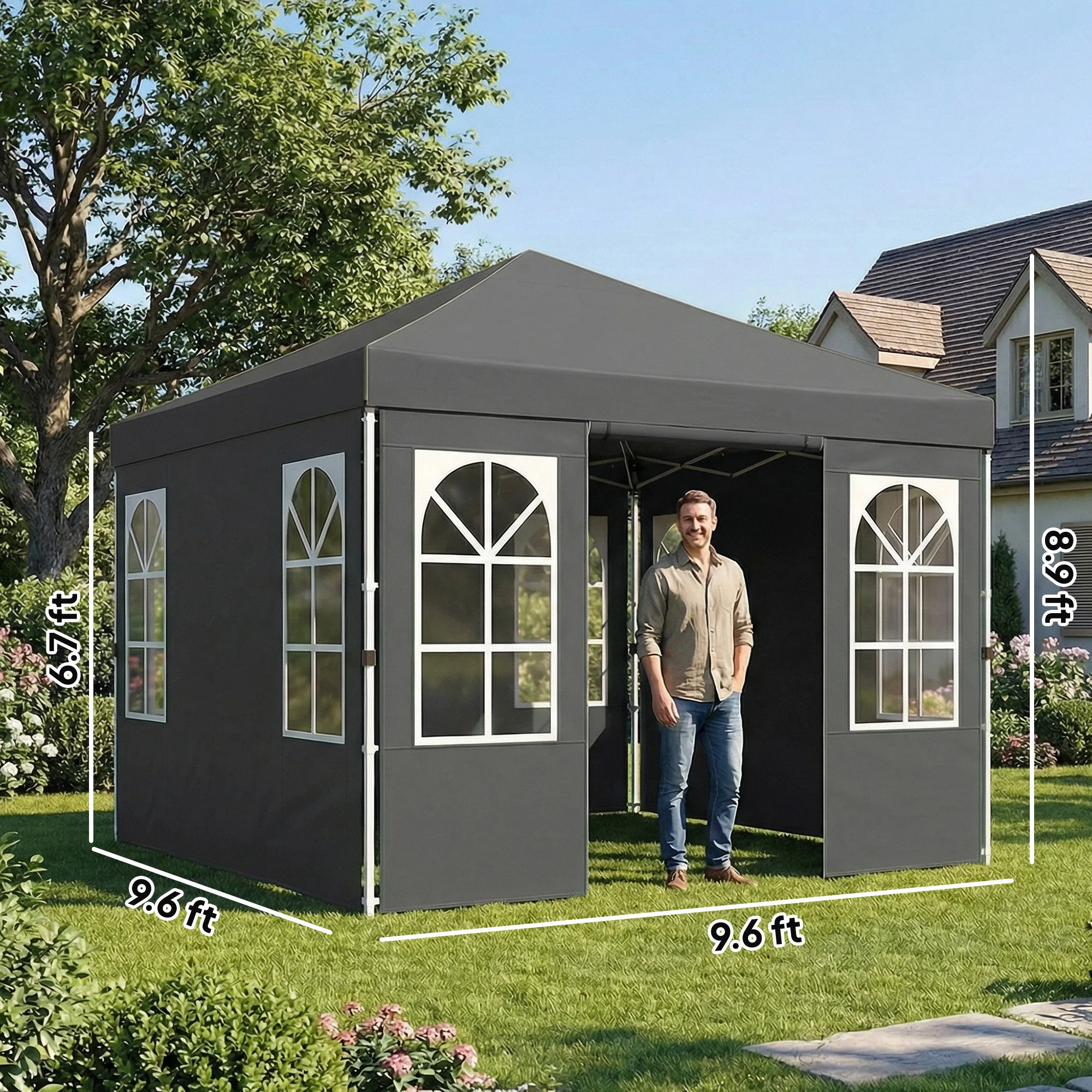 CampGlut Outdoor-Schutzdach für Gartenpartys und Camping.