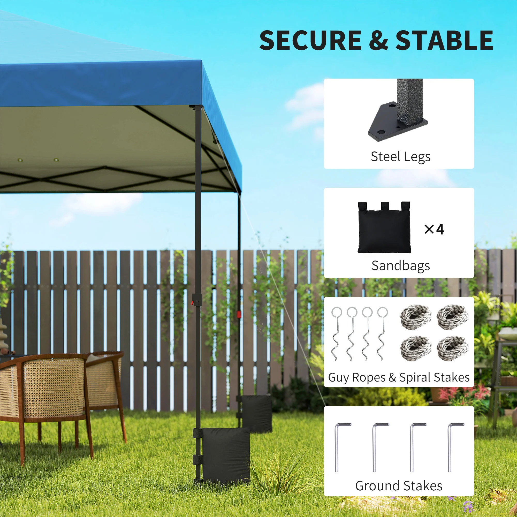 CampGlut 10x10 ft Pop-up Zelt für Camping-Events.