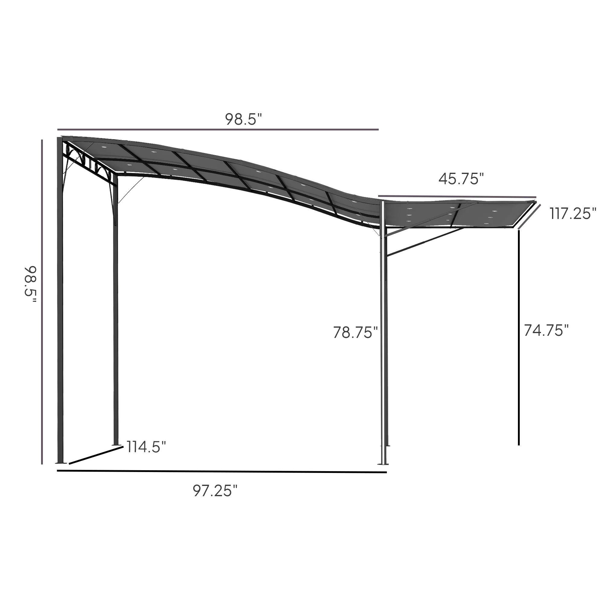 10 x 8 Outdoor Pergola & Patio Roof for Garden, RV, Terrace, Doors &... - Imagen 2