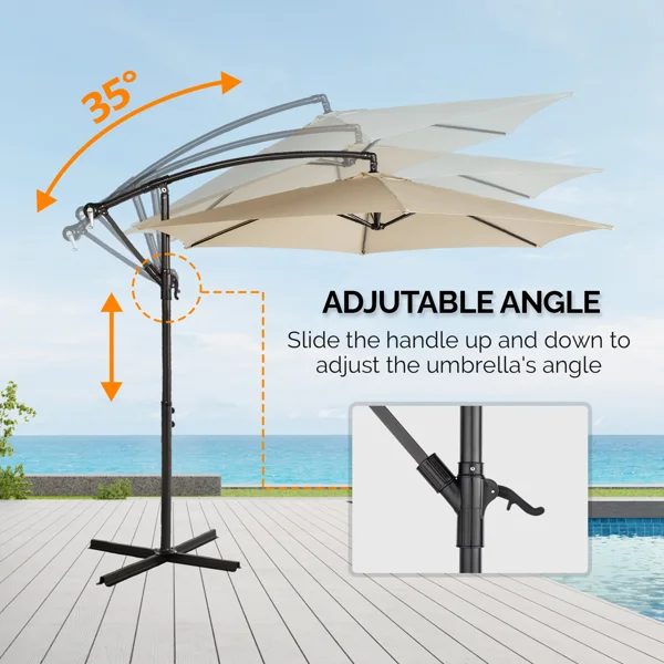 CampGlut 10FT Round Patio Umbrella, Camping-Outdoor-Design in Aktion.