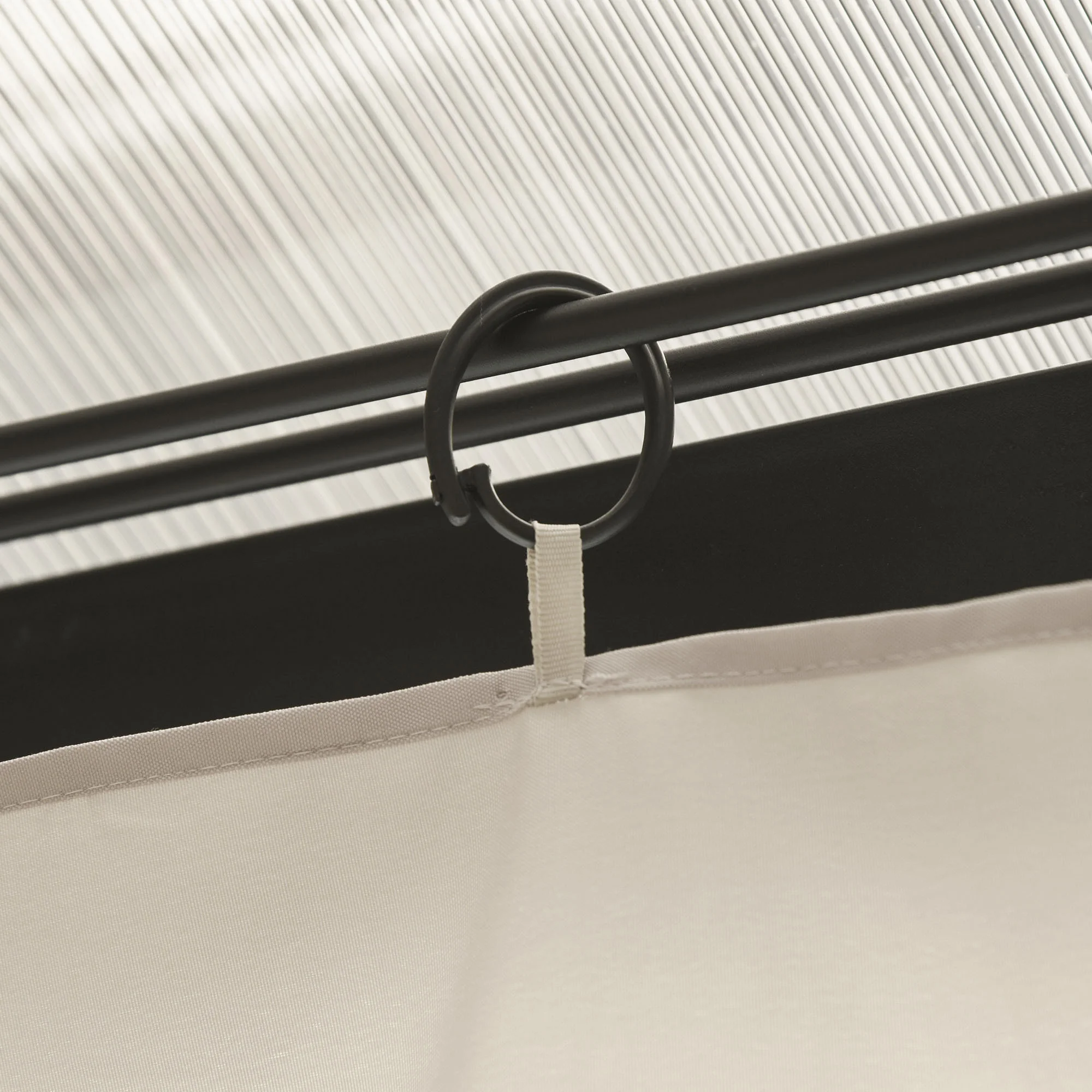 9,84 x 9,84 m Seitenwand-Set für Pavillon mit Haken/C-Ringen, Beige – Bild 6