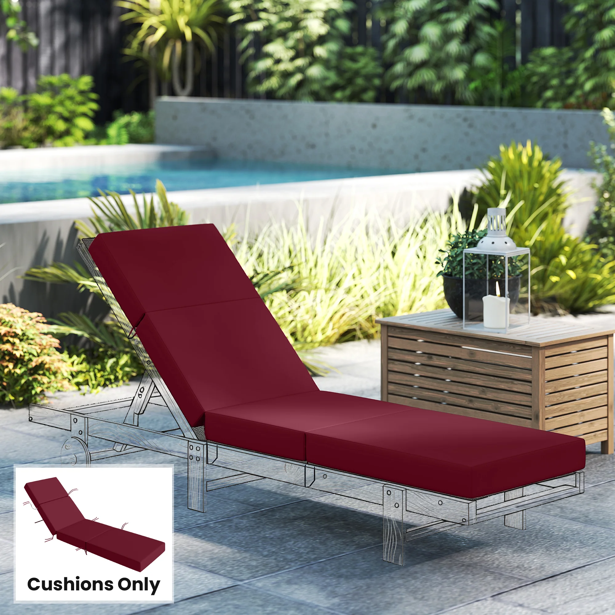 CampGlut Auflage für Sonnenliegen, perfekt für Outdoor.