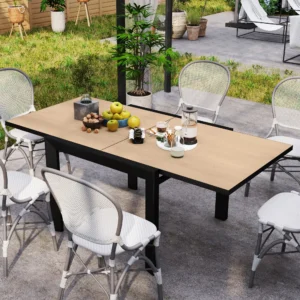 CampGlut ausziehbarer Gartentisch 35,5-71 Zoll für 4-6 Personen