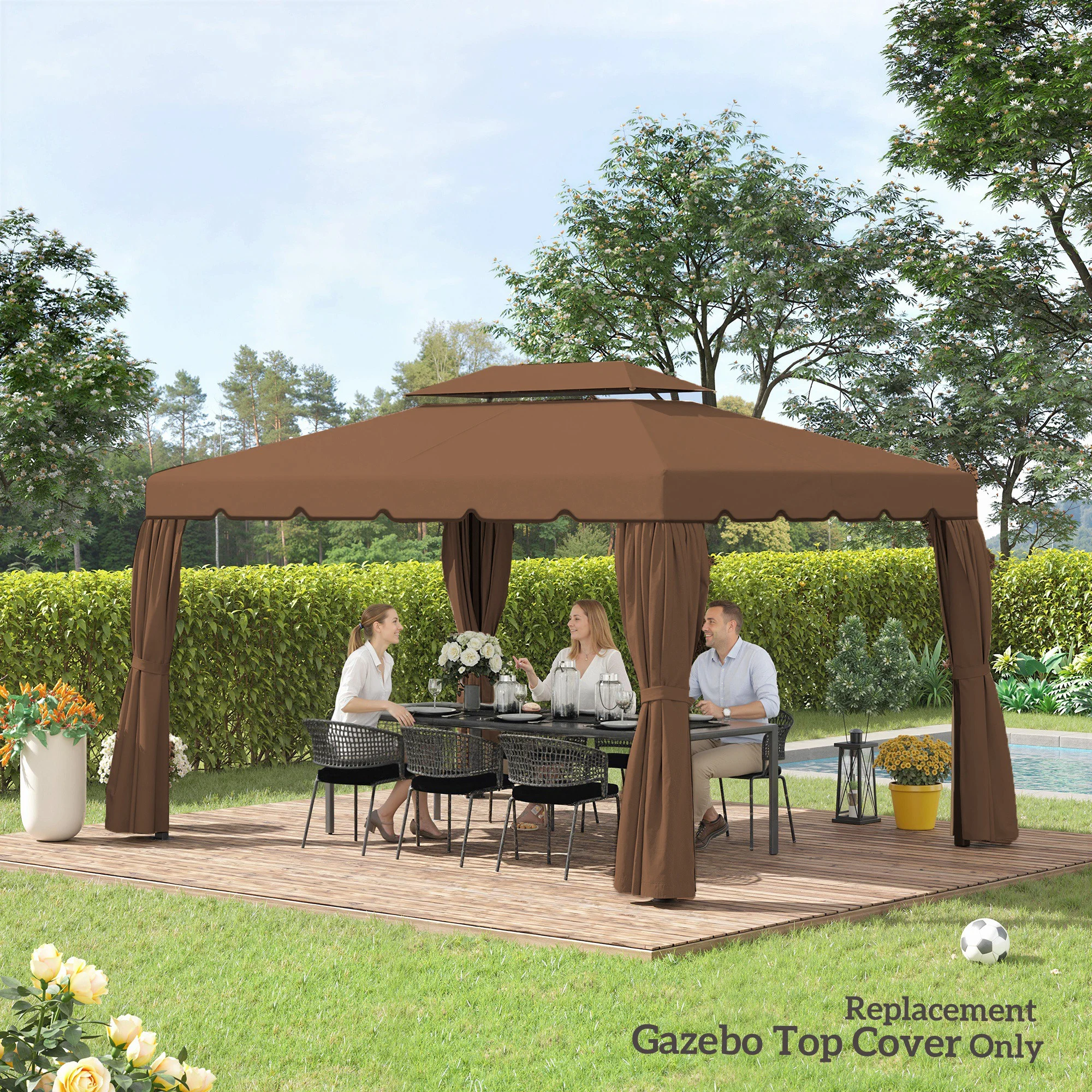 CampGlut Ersatzdach für 13x10 Gazebo, Modell 84C.