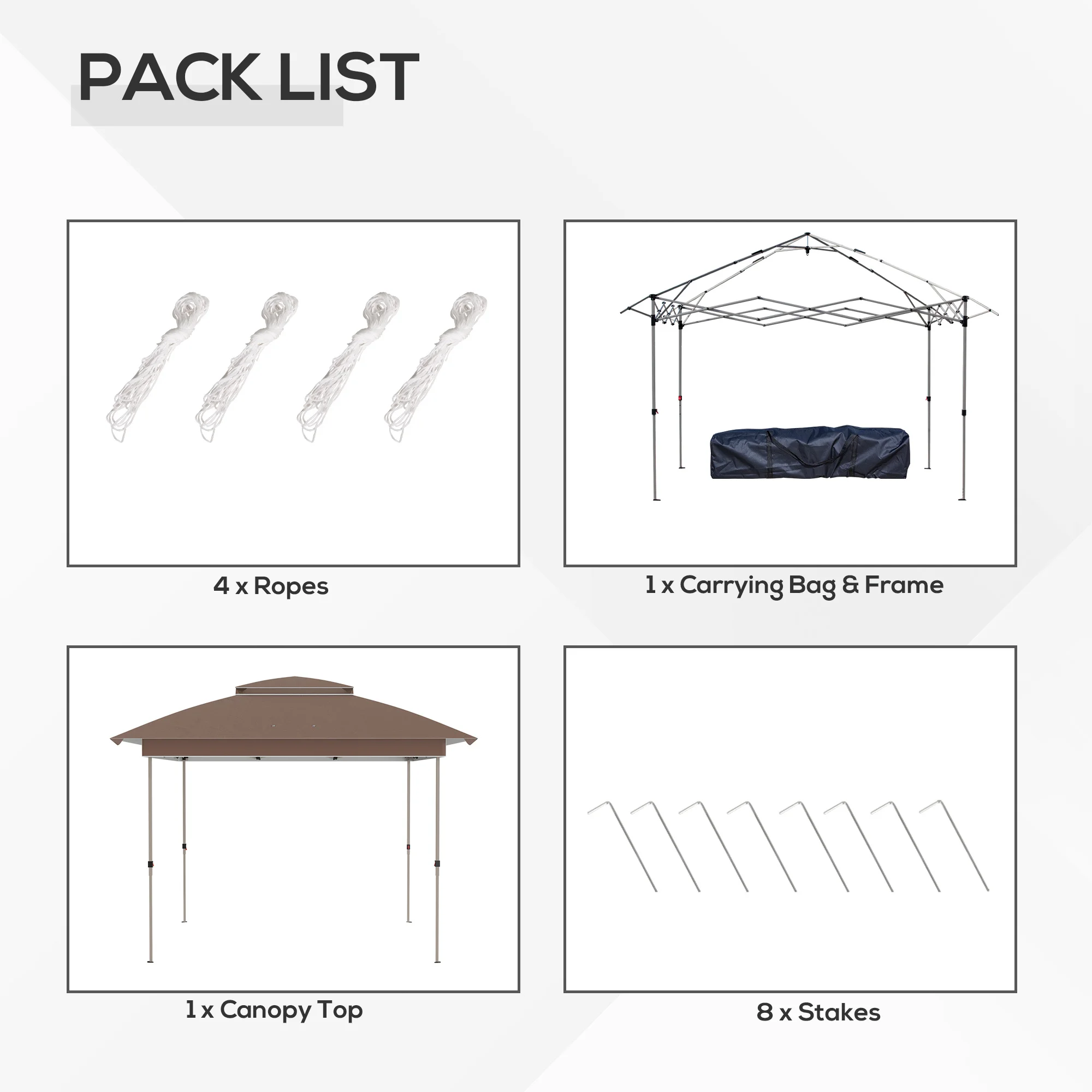 12x12 Pop-Up-Pavillon mit Netz und Tragetasche, Sonnenschutz 12,7 m², höhenve... – Bild 8