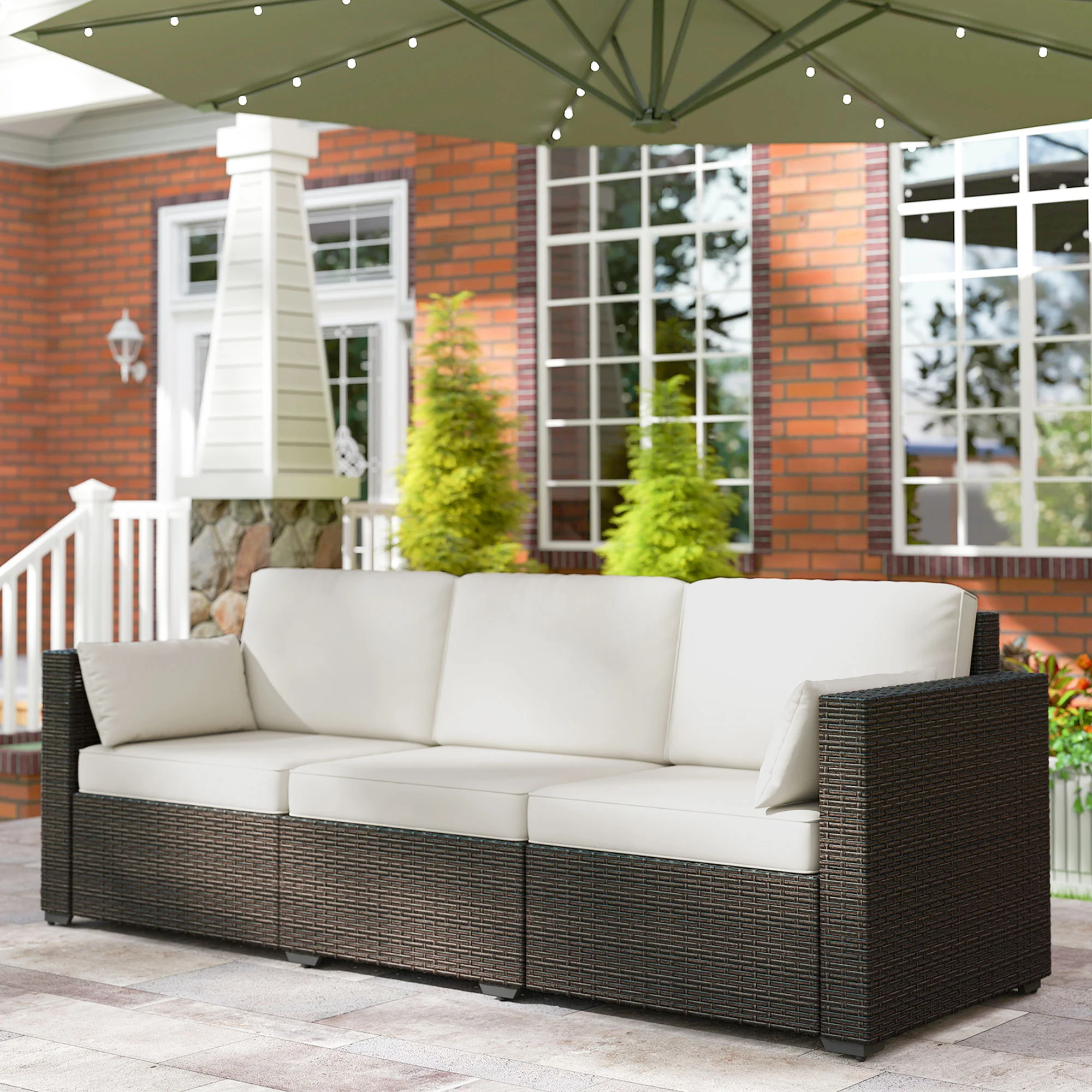 CampGlut Terrassencouch mit abnehmbaren Polstern, Outdoor-Lounge.
