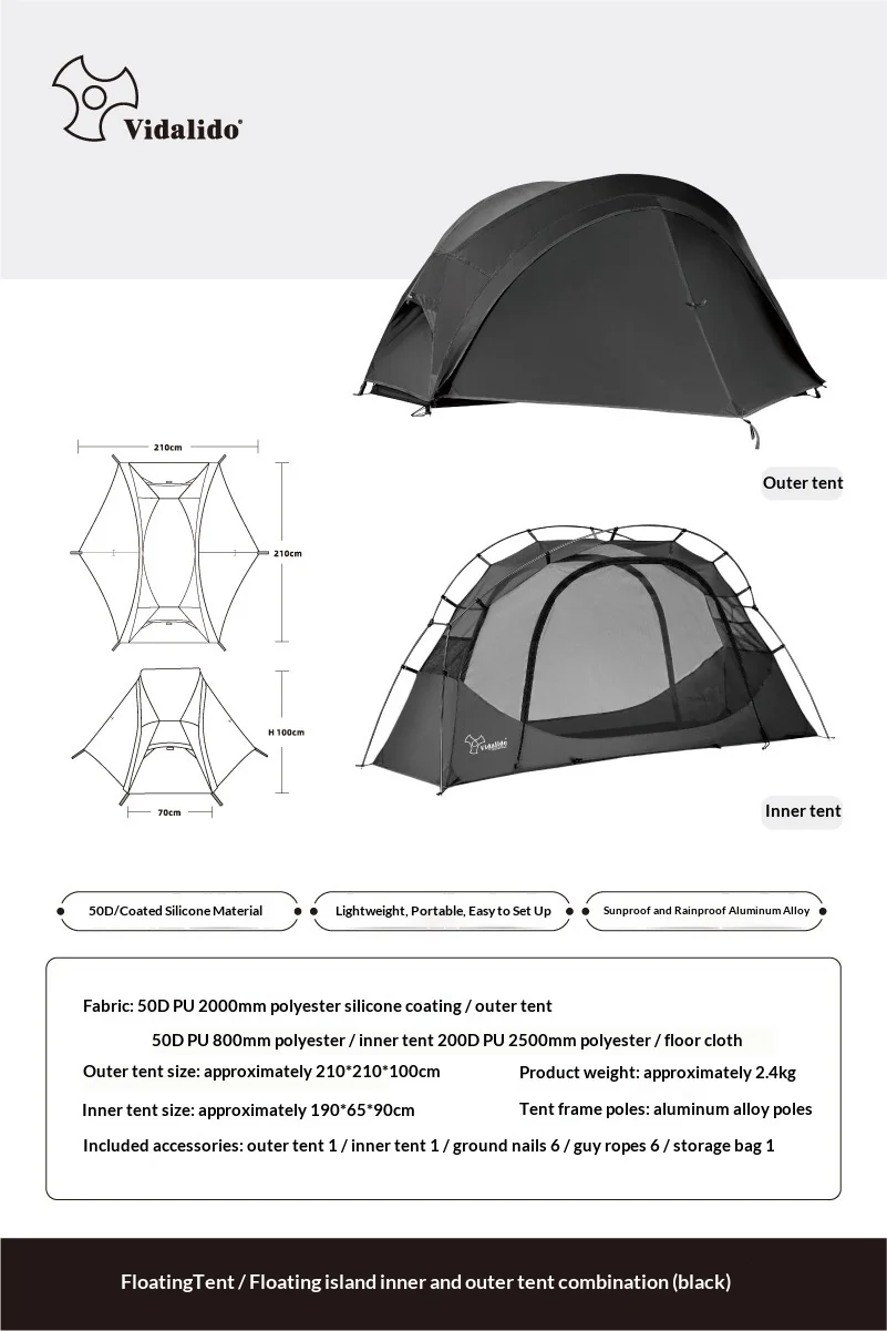 CampGlut Ein-Personen-Campingzelt im Freien