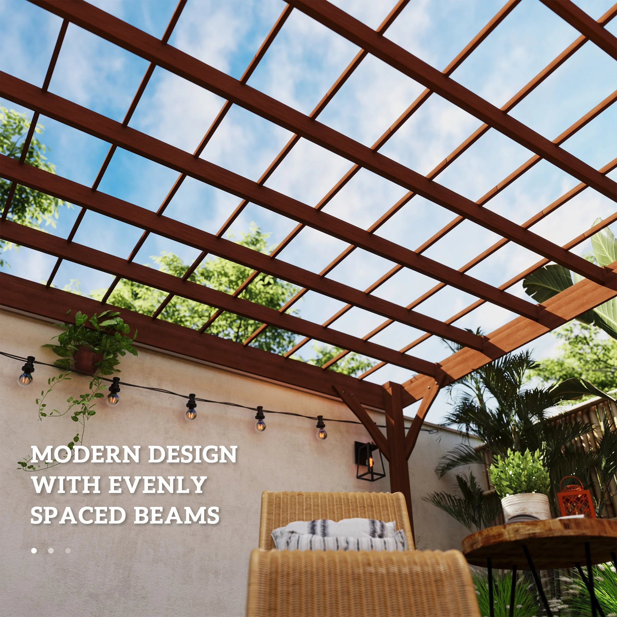 12 x 20 Outdoor Holzpergola, Weinspalier mit Betonankern für Garten, Terrasse... – Bild 6