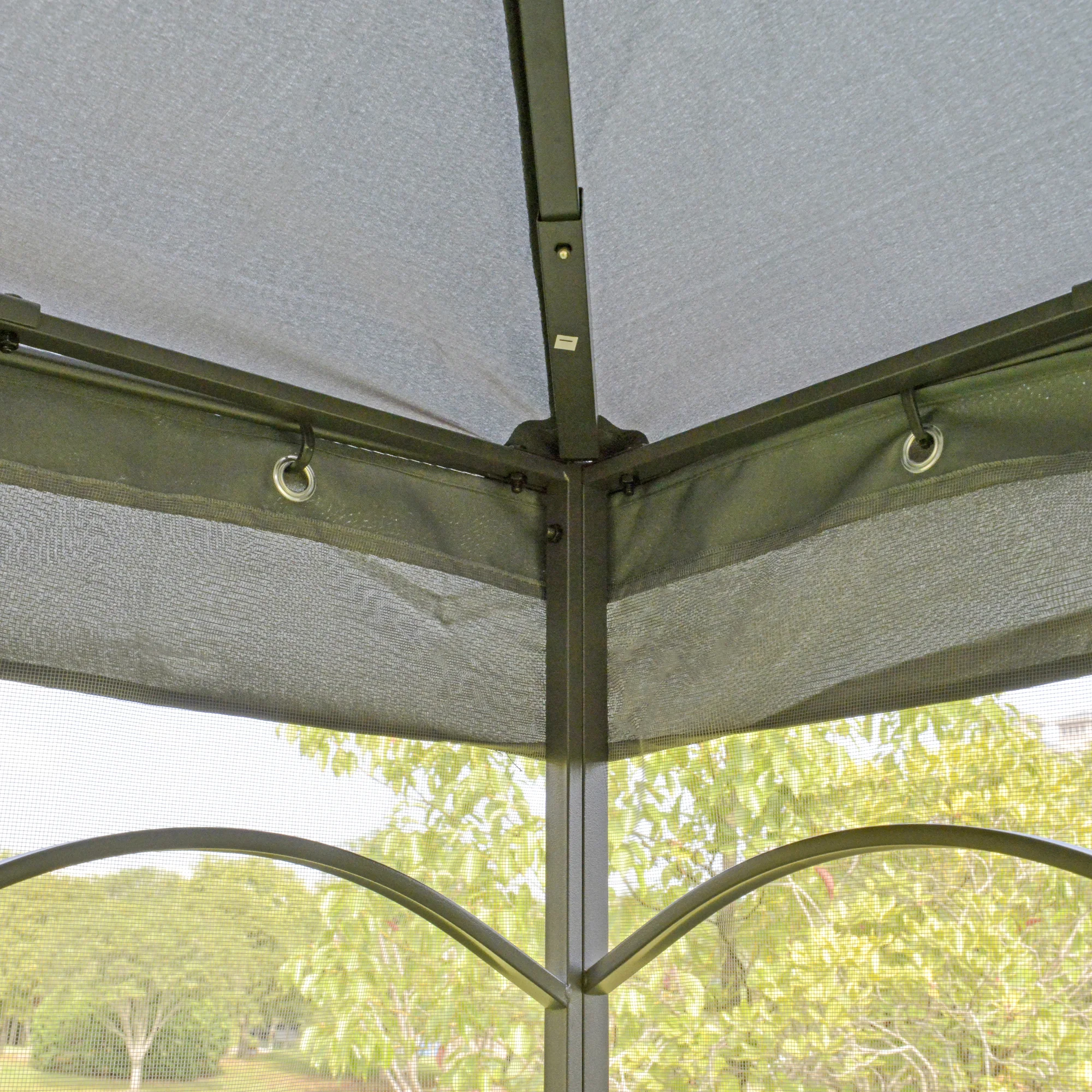 118" x 118" Steel Pavilion for Patio with Removable Mosquito Nets, Ab... - Imagen 3