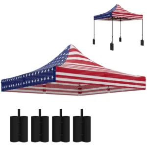 Ersatzdach für Aufstellzelt mit 4 Sandsäcken, UPF50-Schutz, US-Flagge