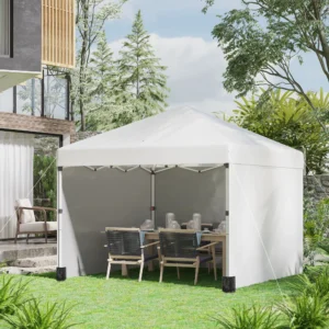 10 x 10 Pop-up-Pavillon mit 3 Seitenwänden, Gewichtstaschen, Tragetasche, höh...