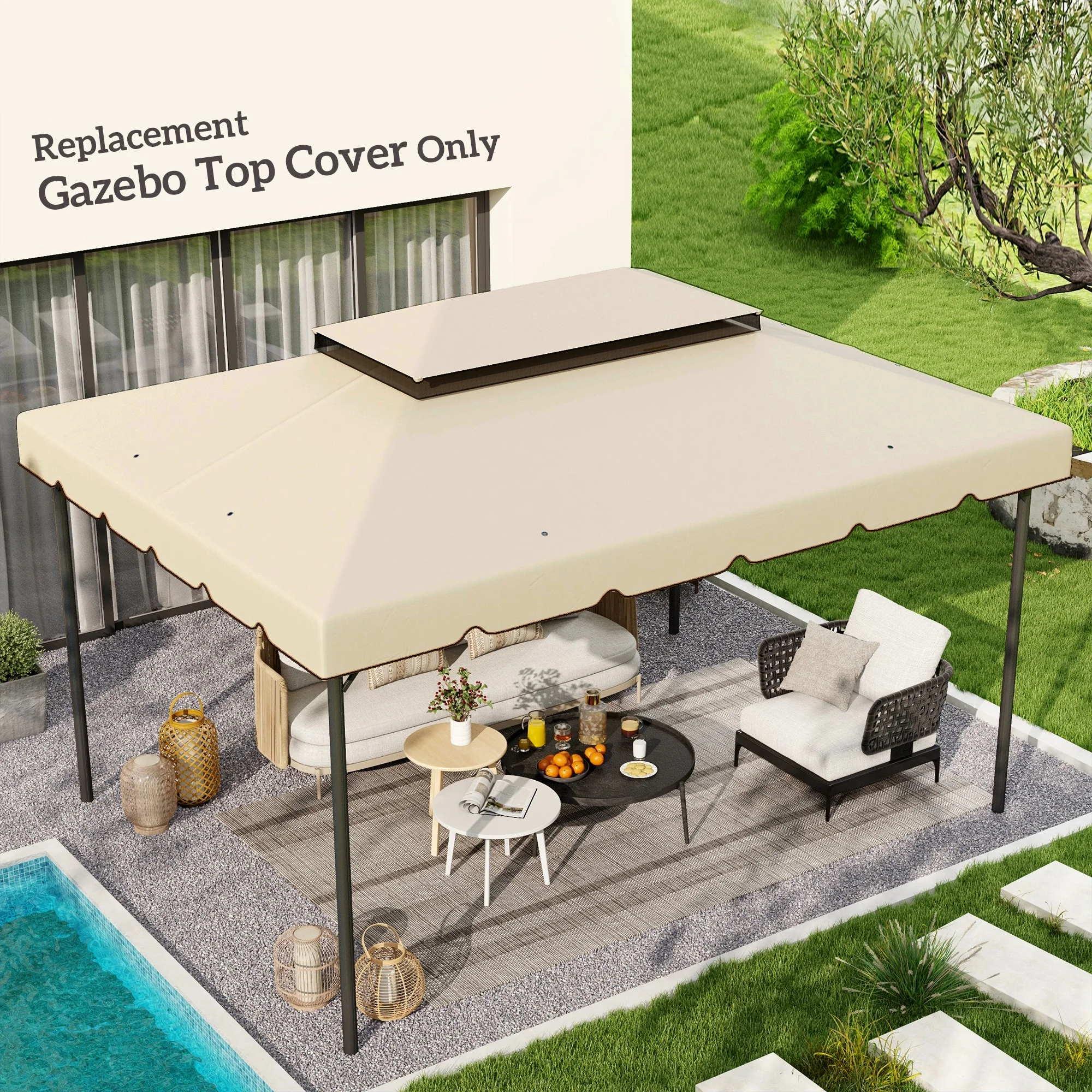 Modell 84C-101 oder 84C-144 13x10 Pavillon-Ersatzdach, Doppelbelüftung (NUR D...