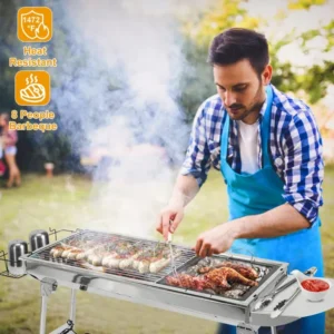 CampGlut Koffergrill faltbar für Camping und Picknick.