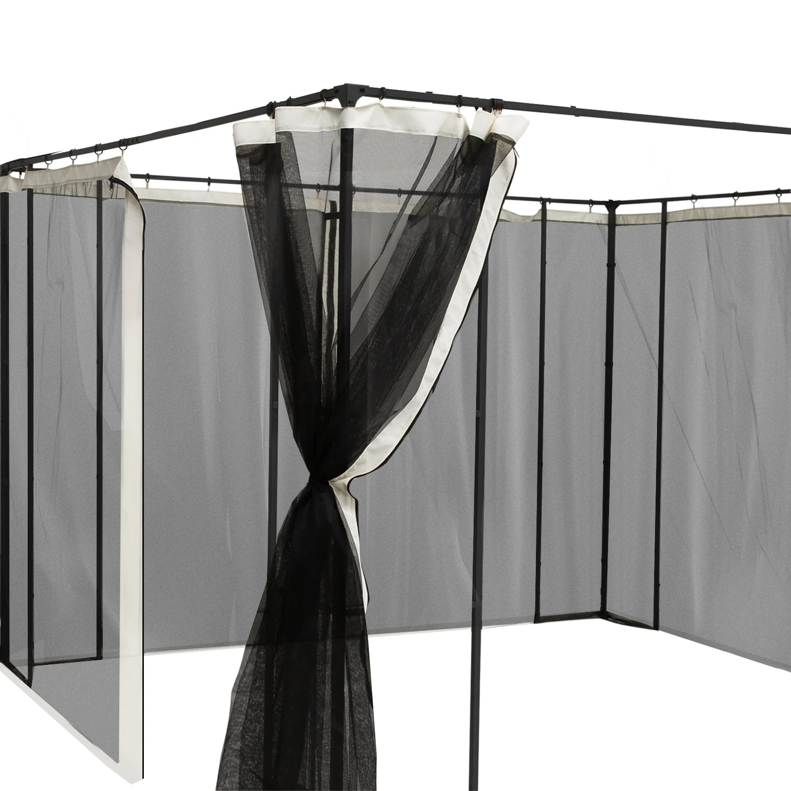 10x10 Replacement Side Wall Mesh with Zipper for Pavilions and Tents, Black - Imagen 3