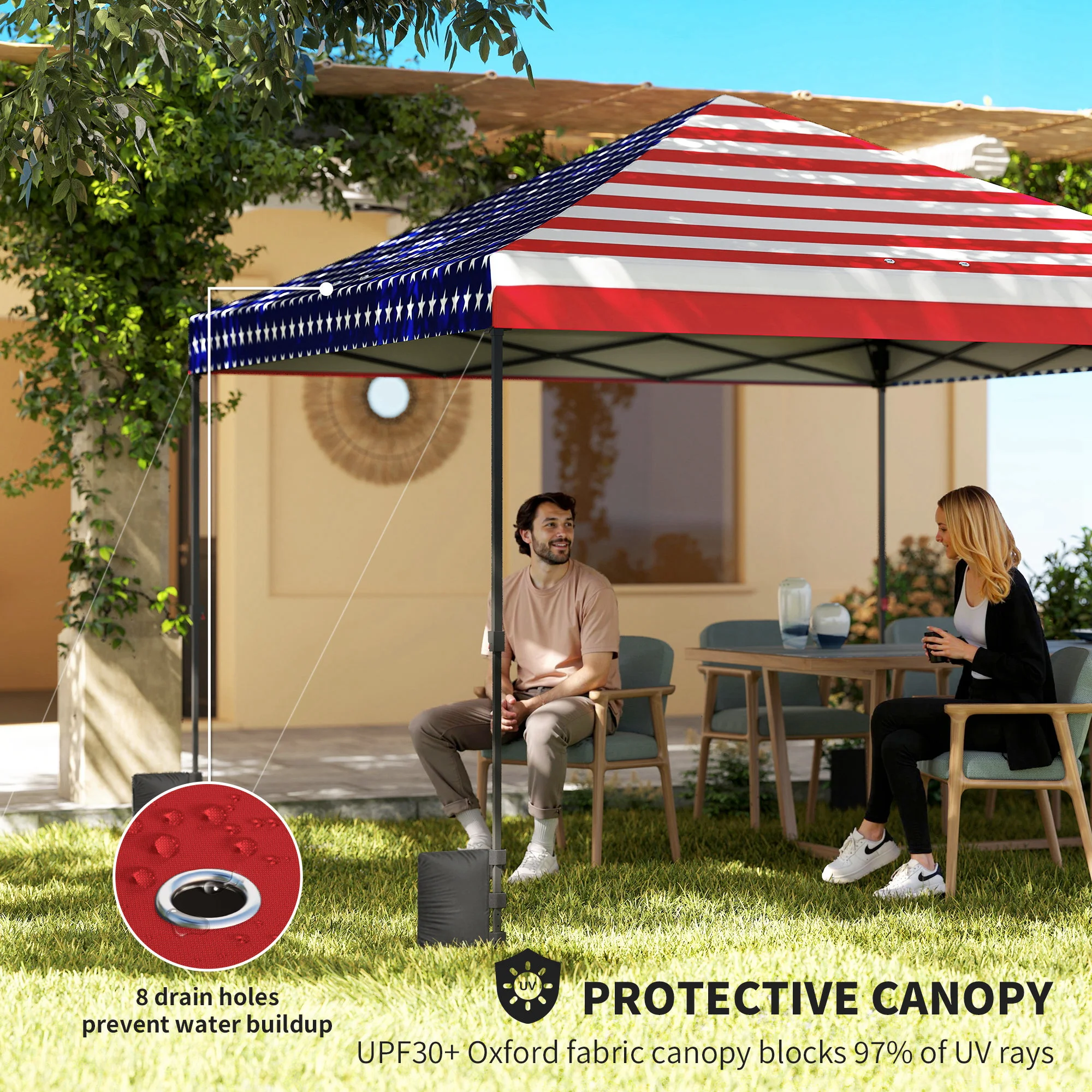 CampGlut Canopy Gestell mit Stoffdach.