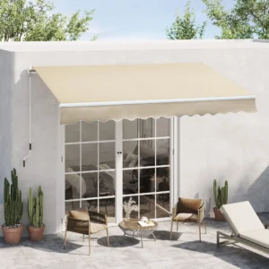 12 x 8 Terrassenmarkise, ausziehbarer Sonnenschutz mit Handkurbel für Terrass...