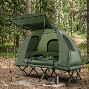 Outdoor-Camping-Zeltbett mit Luftmatratze und Schlafsack für Camping, Wandern, Angeln und andere Outdoor-Aktivitäten