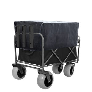 Wagen mit Rutenhaltern, Strandwagen mit großen Rädern für Sand, 500 lbs Tragfähigkeit – All-Terrain-Stahlrahmen-Transpo