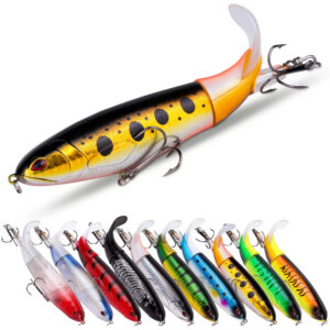 10er-Set (1 Satz) 35g 14cm Oberflächen-Angelköder-Set mit lebensechtem schwenkbarem Schwanz, lebendigem realistischem Köde