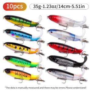10er-Set (1 Satz) 13g 10cm Premium-Angelköder-Set, Barsch-Forellen-Köder mit Propellerschwanz, robusten Haken, realistische